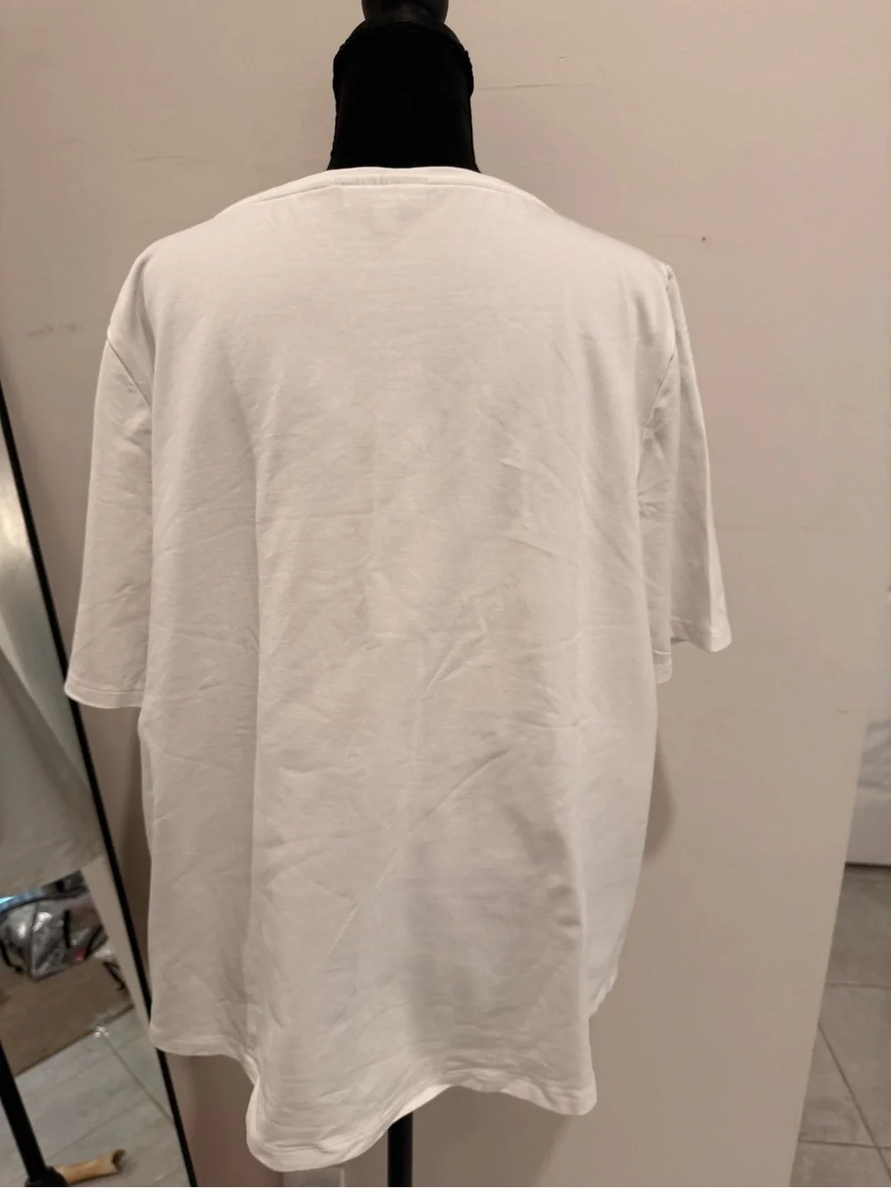 Chico's White Short Sleeve Tee with Sequin Parrot & Tropical Print - Picture 3 of 7